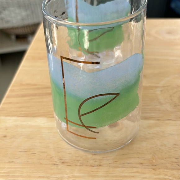 Anthropologie Painted Monogram Juice Glass - Picture 2 of 4